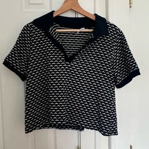 Zara cropped polo shirt